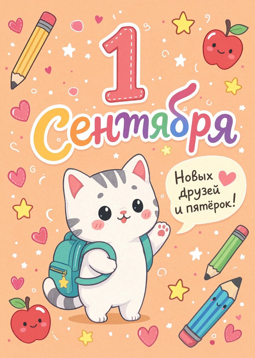 Открытка "С 1 сентября : С днем знаний" #49