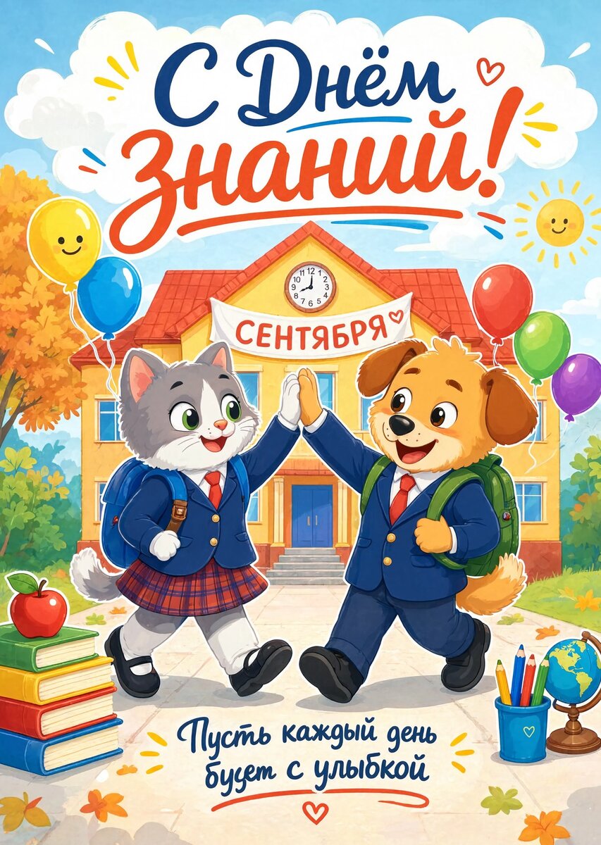 Открытка "С 1 сентября : С днем знаний" #66