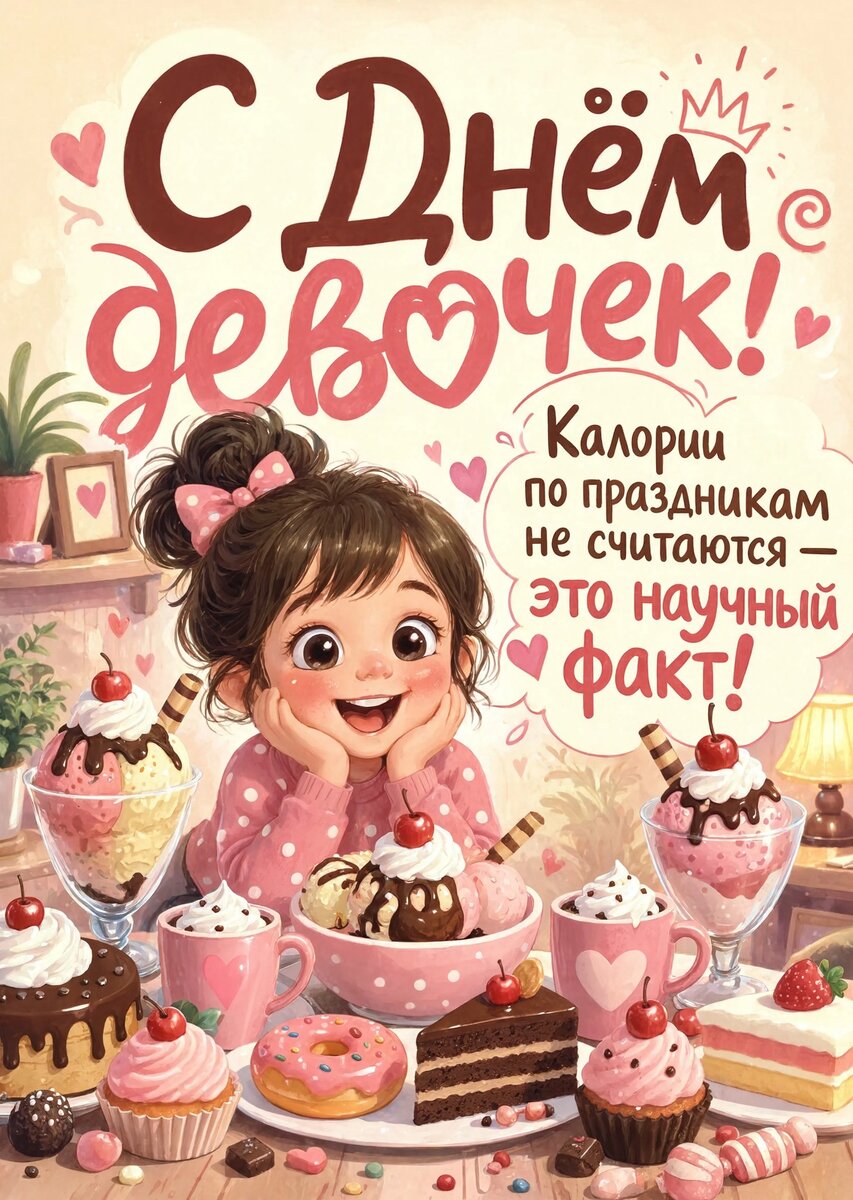 открытка с Днем Девочек-22