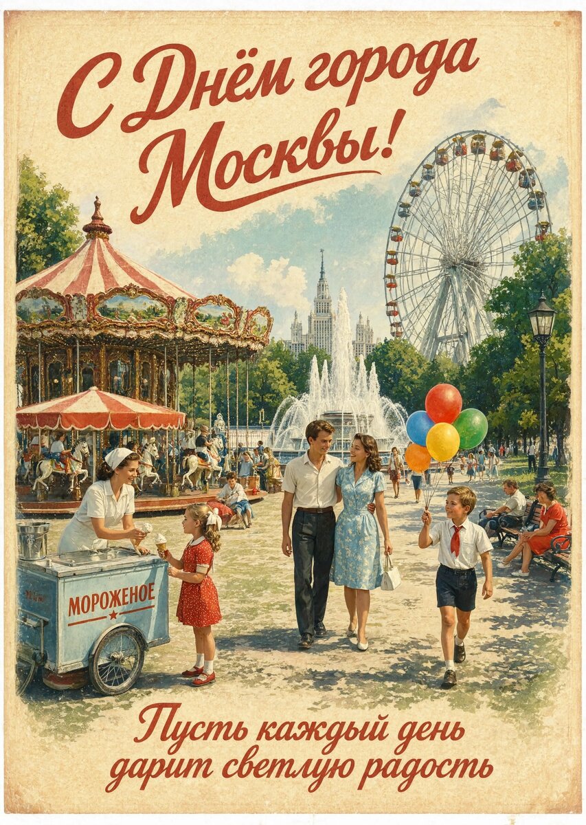 Открытка "С Днём Города Москвы" #10