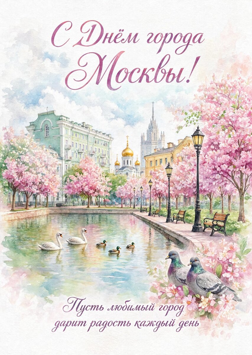 Открытка "С Днём Города Москвы" #4