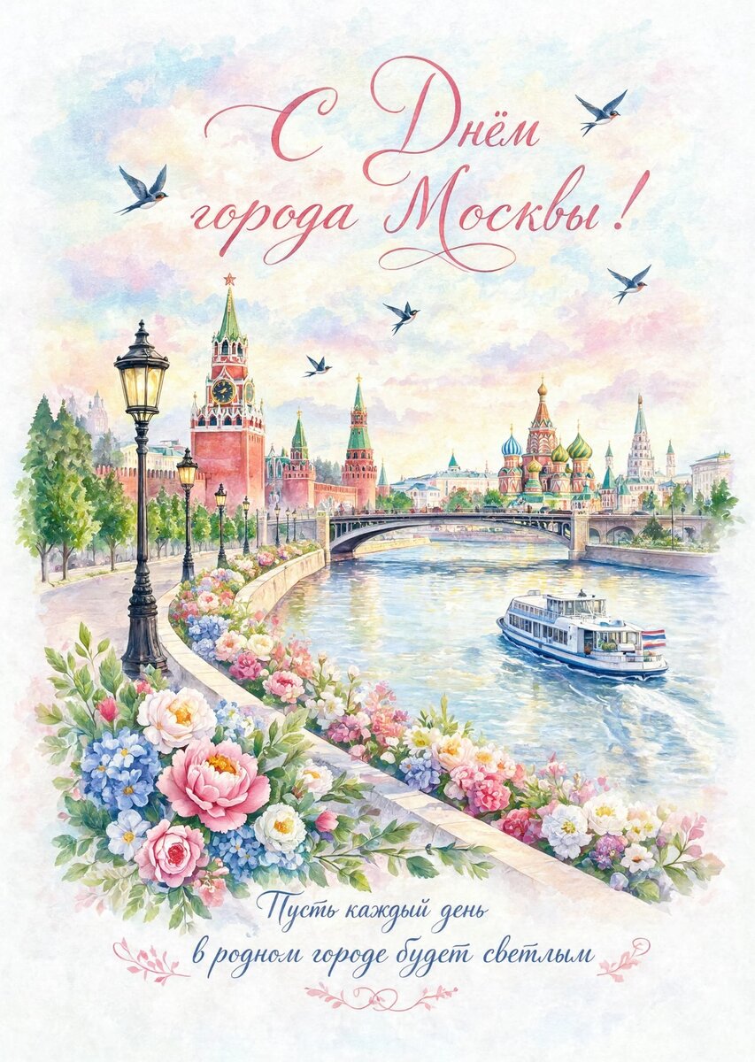Открытка "С Днём Города Москвы" #5
