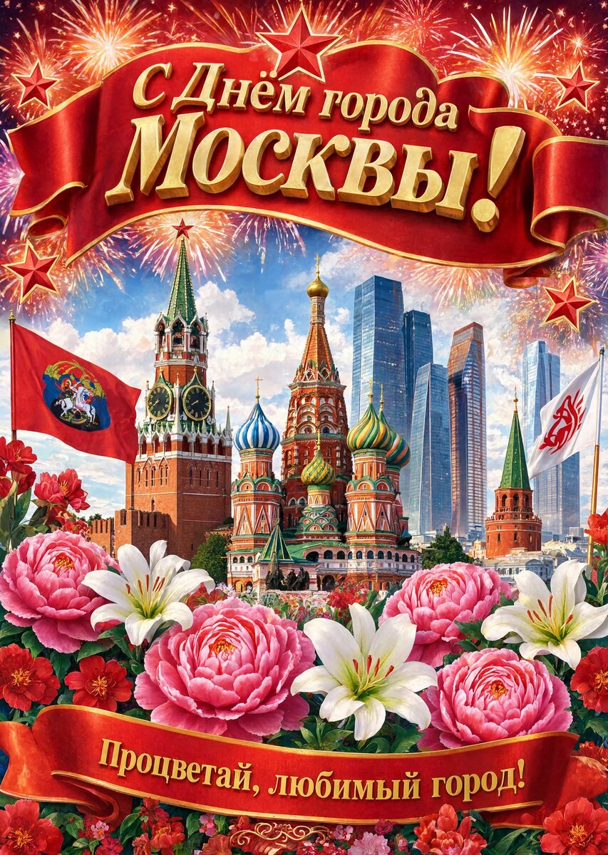 Открытка "С Днём Города Москвы" #6