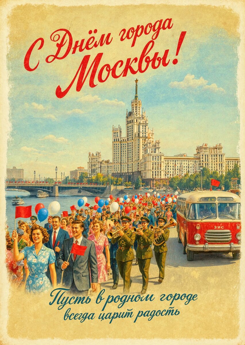 Открытка "С Днём Города Москвы" #7