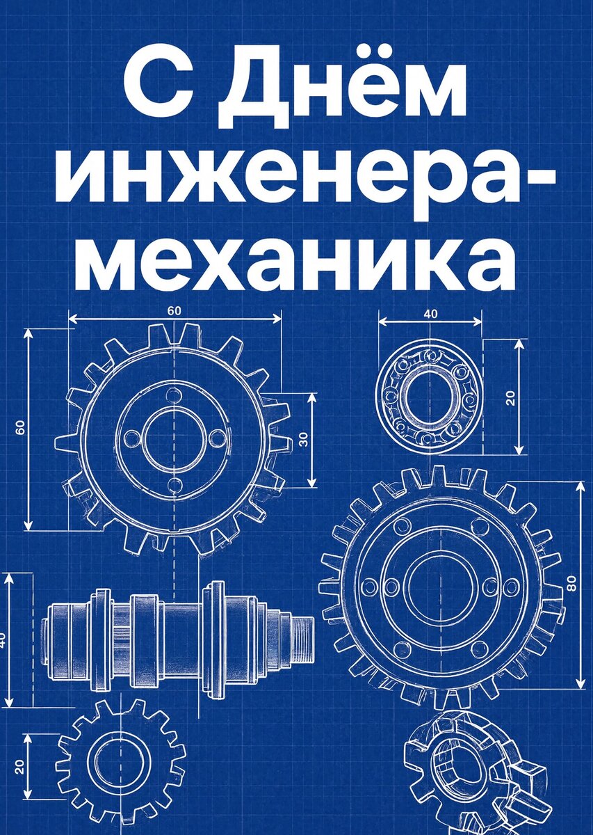 открытка с Днем Инженера-Механика-2