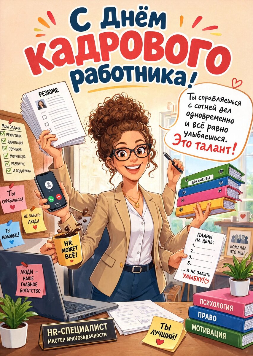 открытка с Днем Кадрового Работника-12
