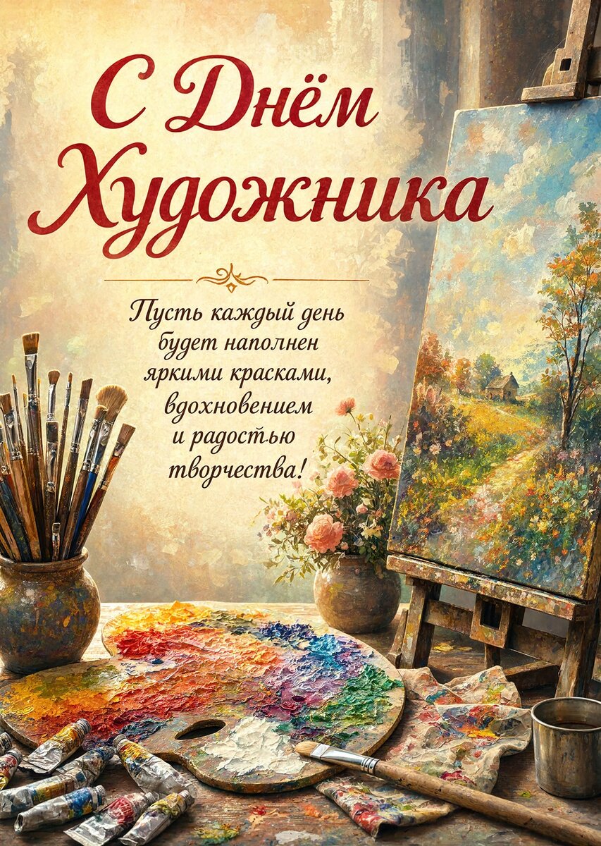 Открытка с Днем Художника-12