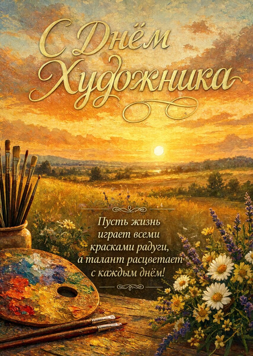 Открытка с Днем Художника-17