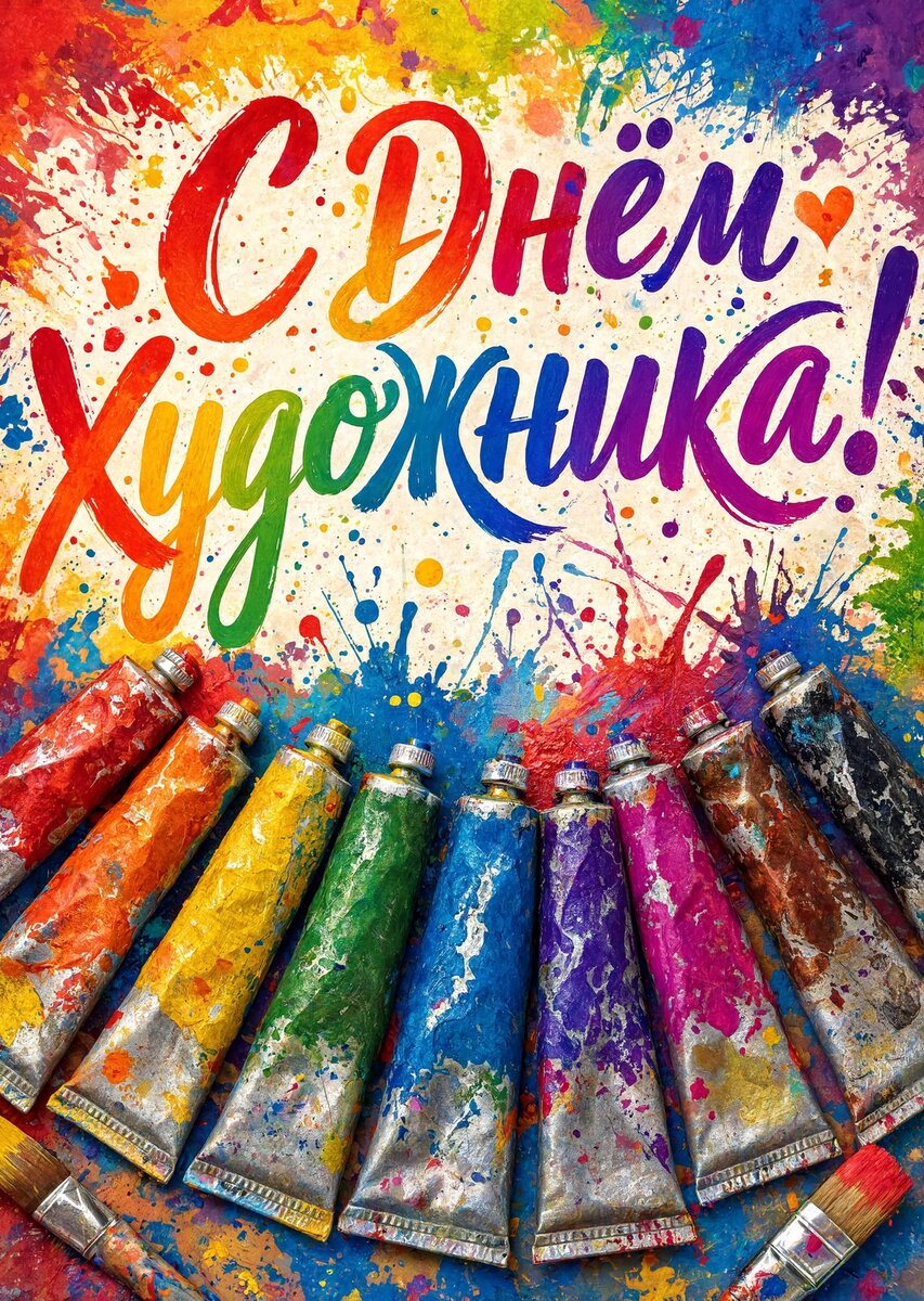 Открытка с Днем Художника-18
