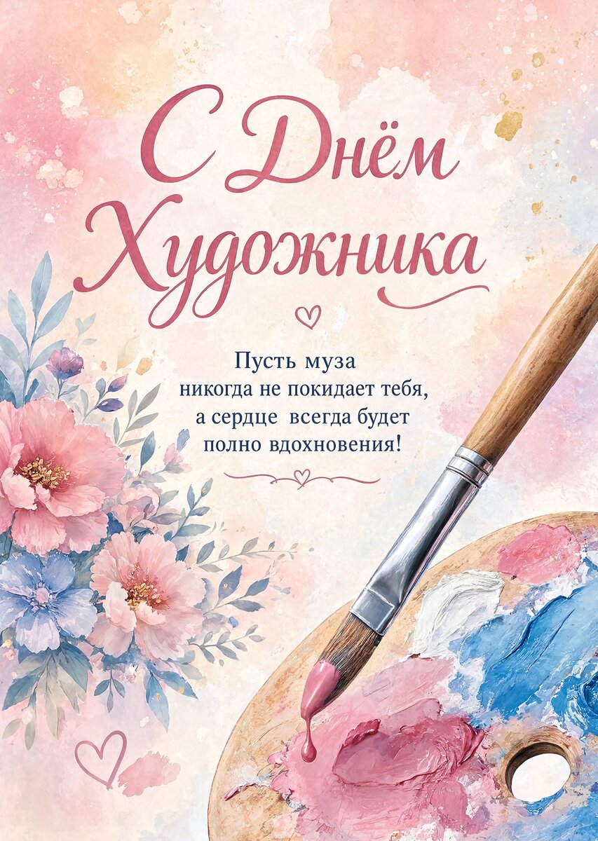 Открытка с Днем Художника-19