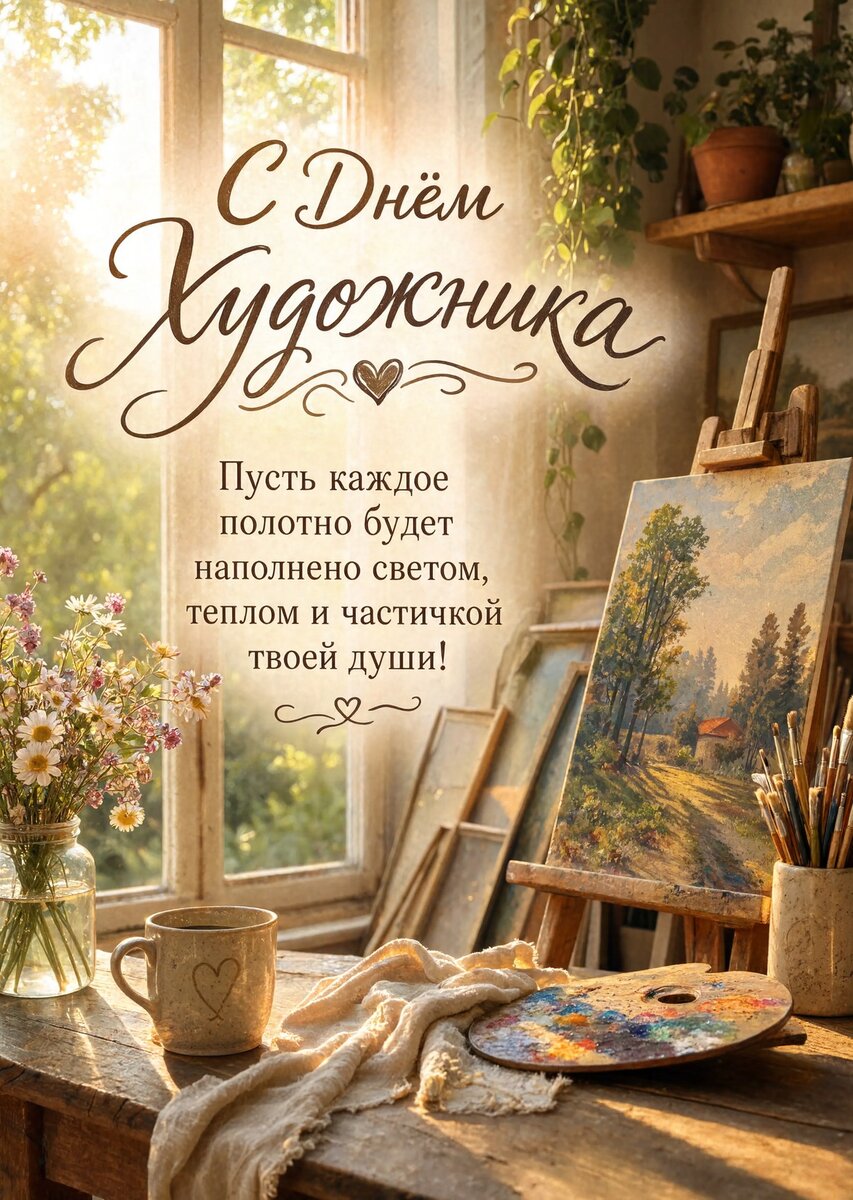 Открытка с Днем Художника-2