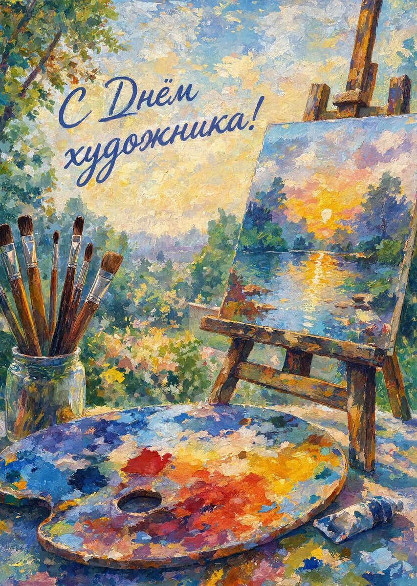 Открытка с Днем Художника-21