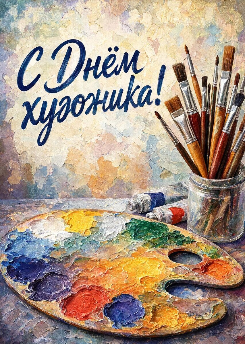 Открытка с Днем Художника-22