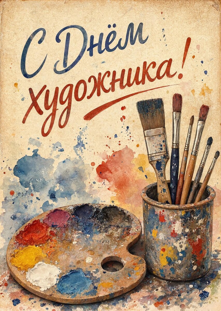 Открытка с Днем Художника-24