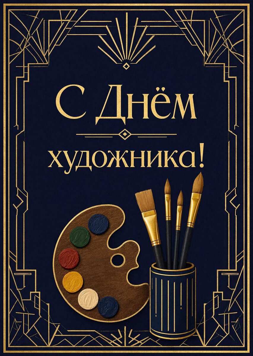 Открытка с Днем Художника-26