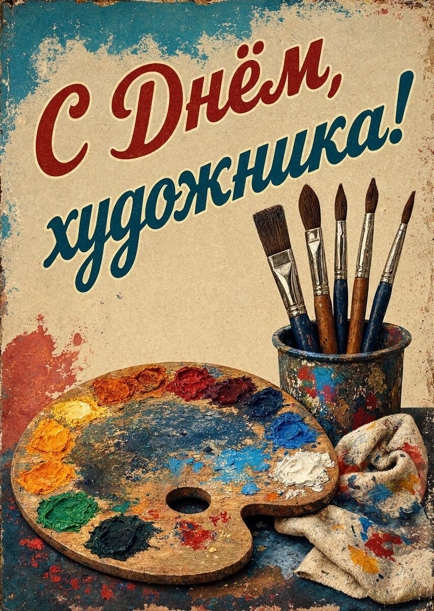 Открытка с Днем Художника-31