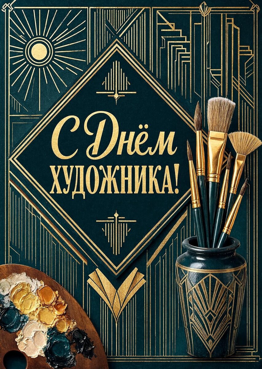 Открытка с Днем Художника-32