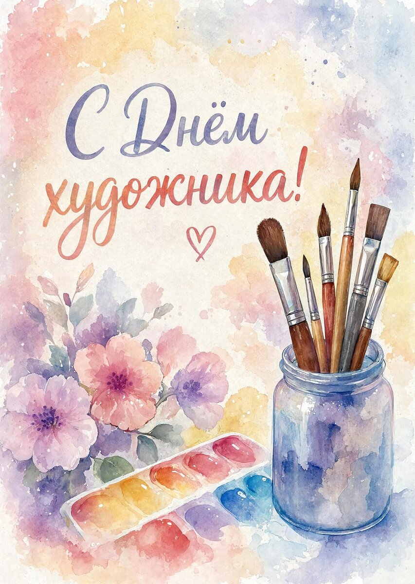 Открытка с Днем Художника-33