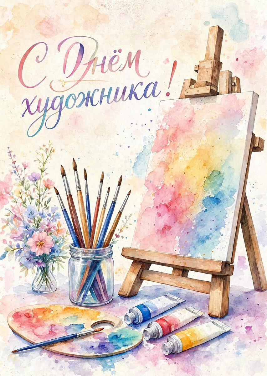 Открытка с Днем Художника-39