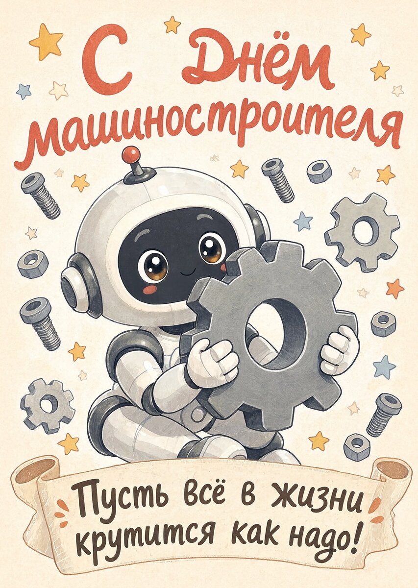 Открытка С днем машиностроителя #11