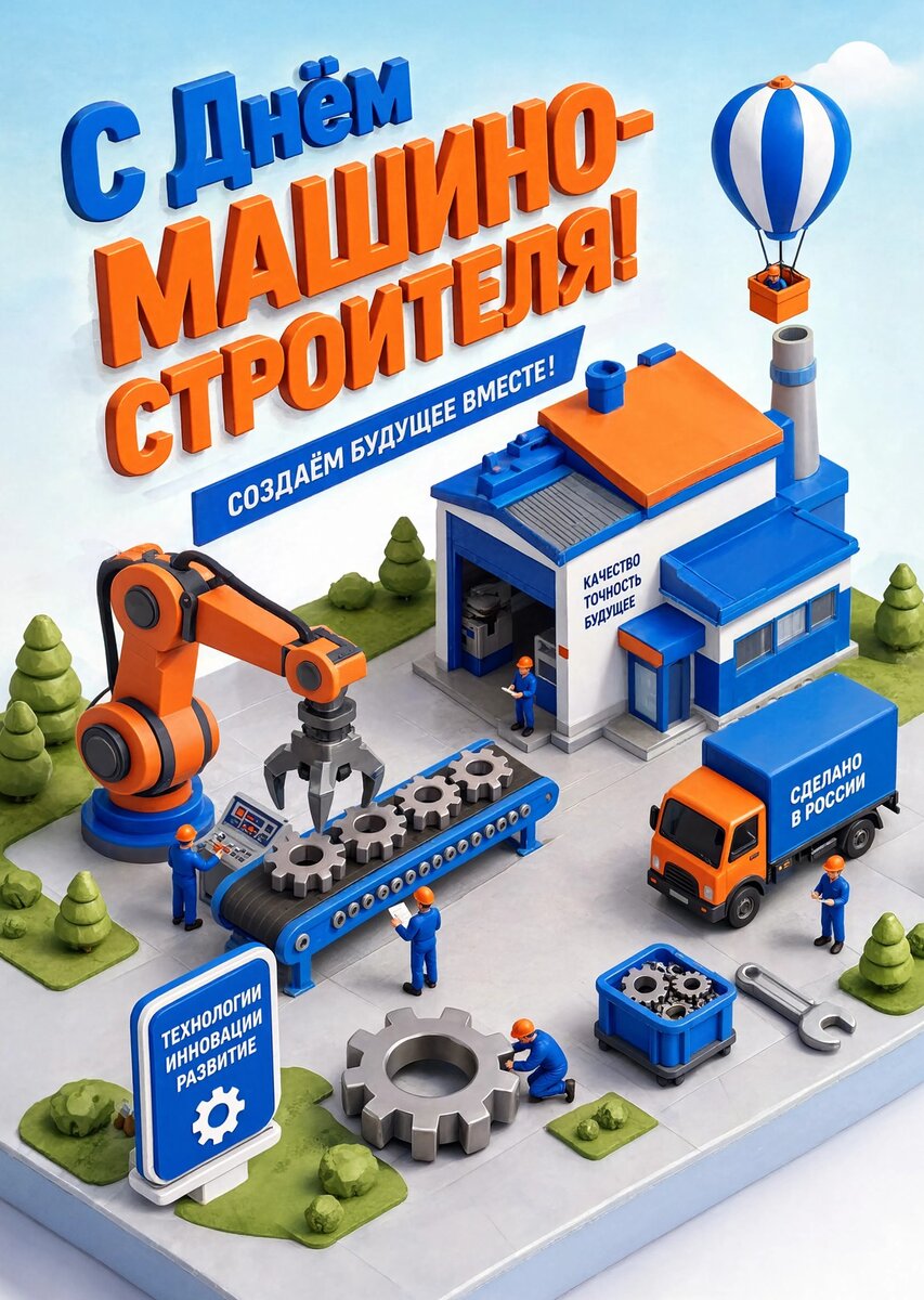 Открытка С днем машиностроителя #14
