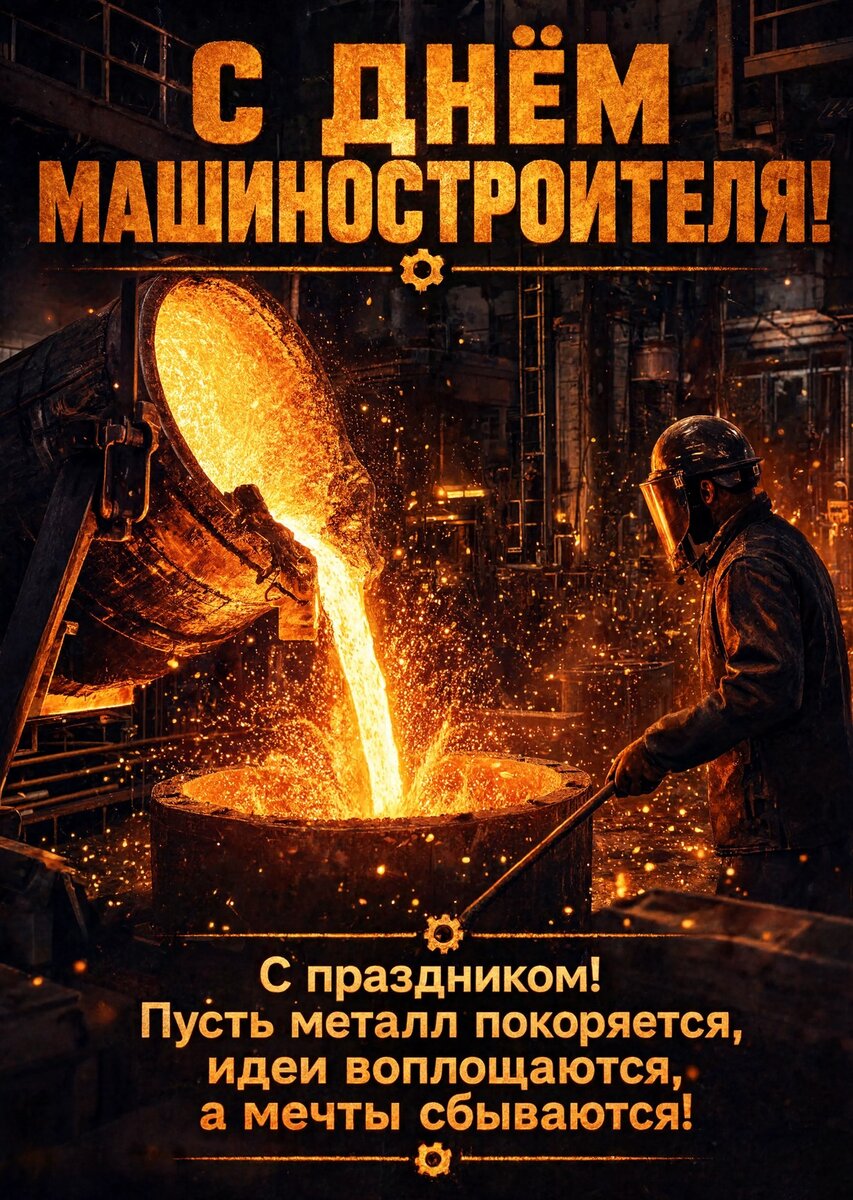 Открытка С днем машиностроителя #15