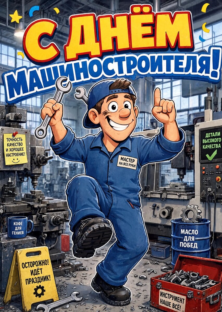 Открытка С днем машиностроителя #21