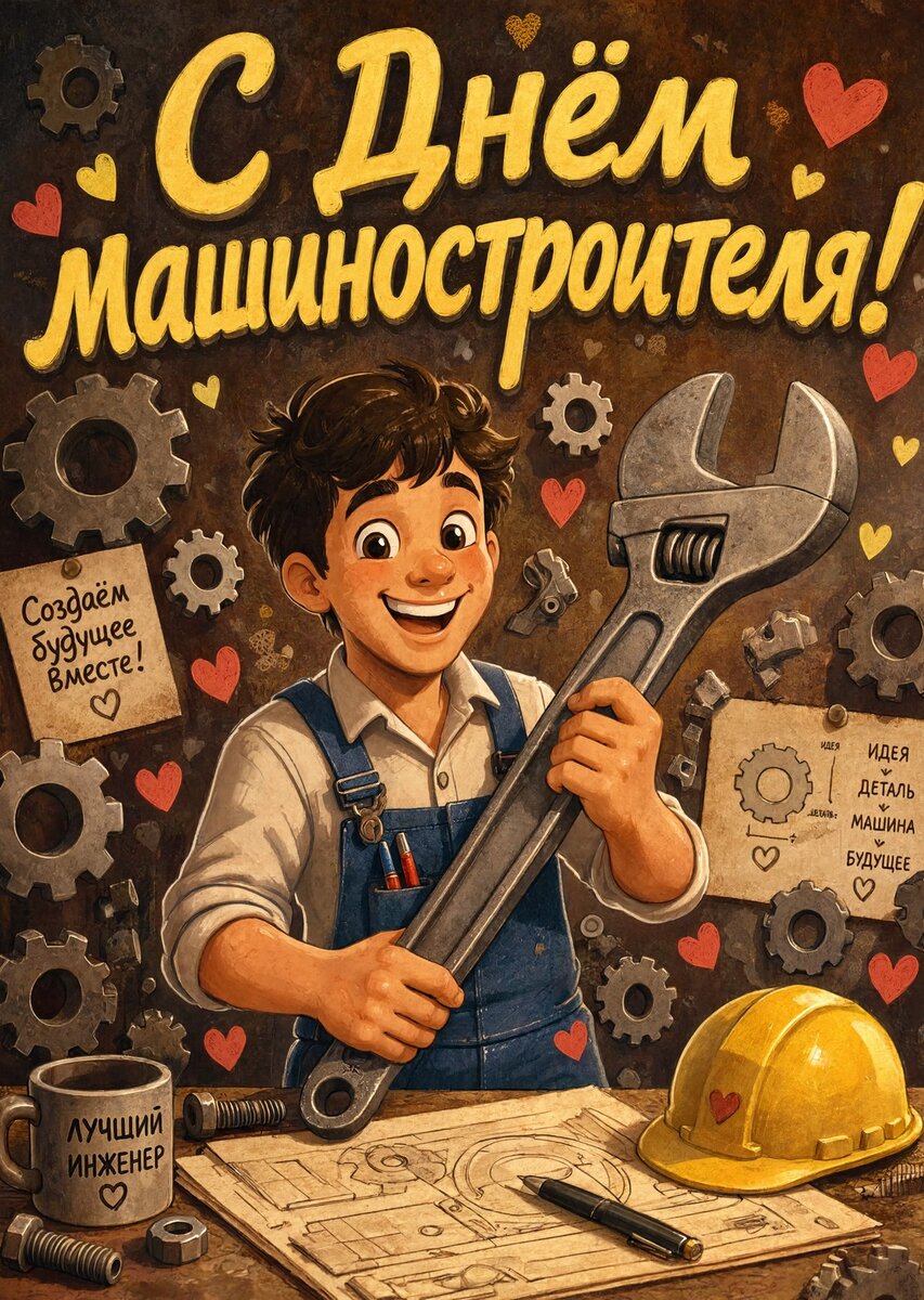 Открытка С днем машиностроителя #24