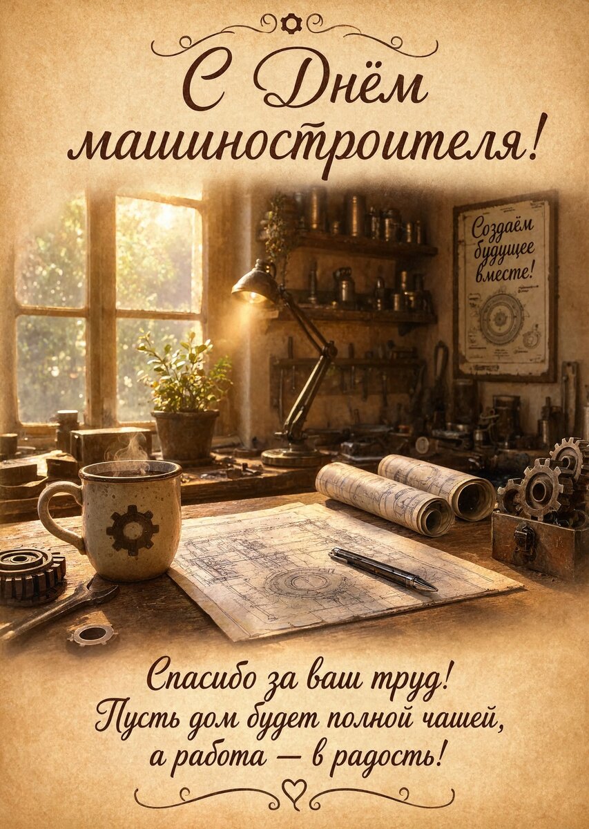 Открытка С днем машиностроителя #27