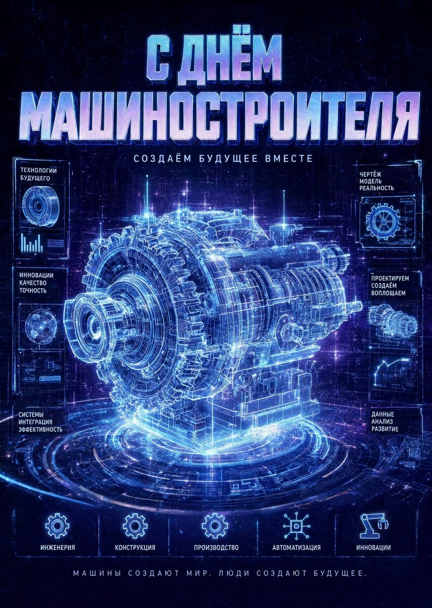 Открытка С днем машиностроителя #28
