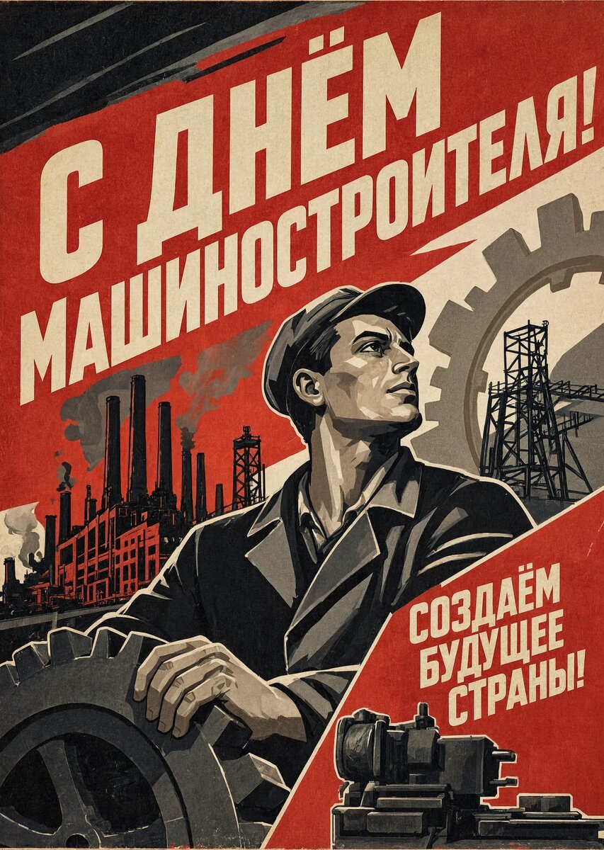 Открытка С днем машиностроителя #32