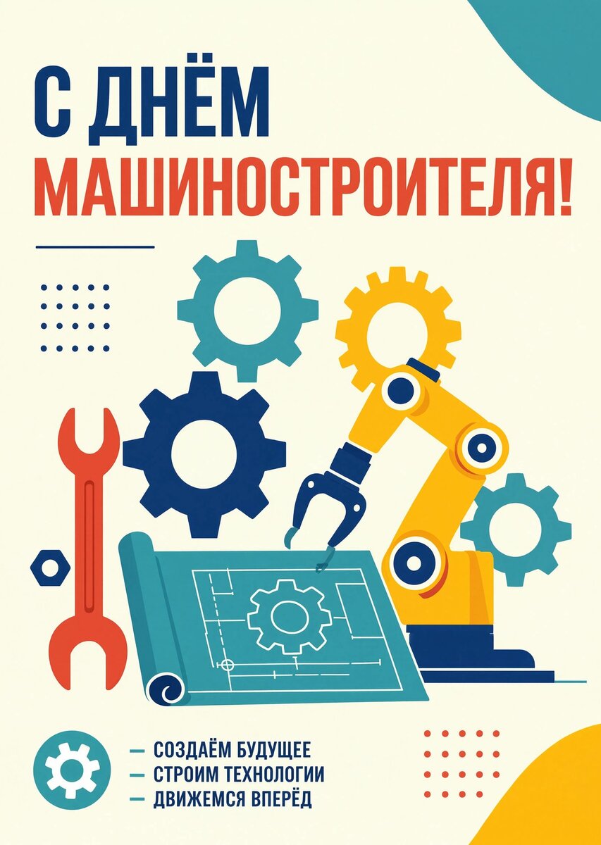 Открытка С днем машиностроителя #34