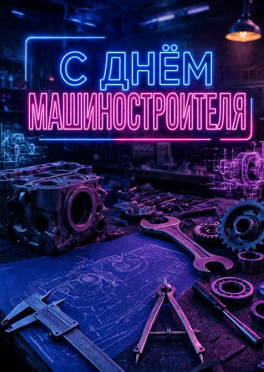 Открытка С днем машиностроителя #35