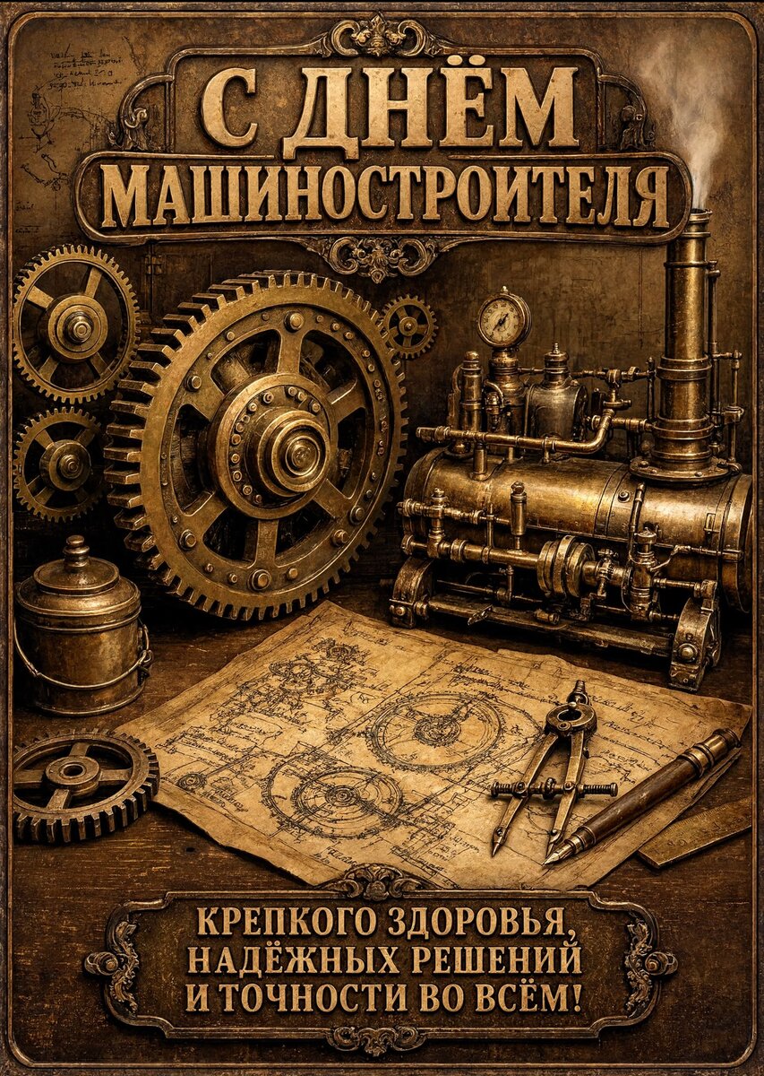 Открытка С днем машиностроителя #36