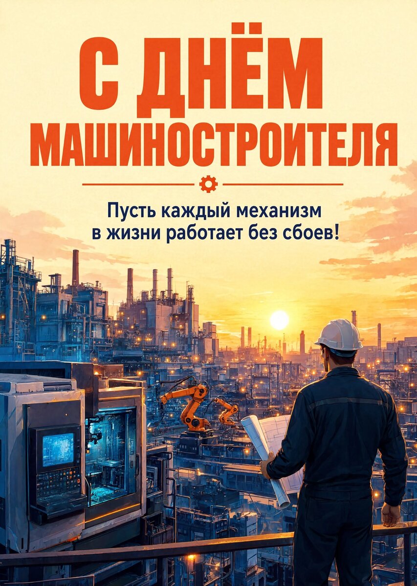 Открытка С днем машиностроителя #37