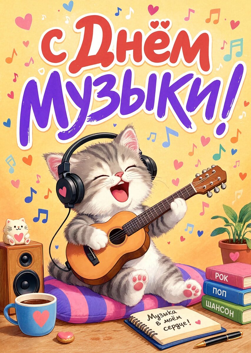 Открытка с Днем Музыки-26