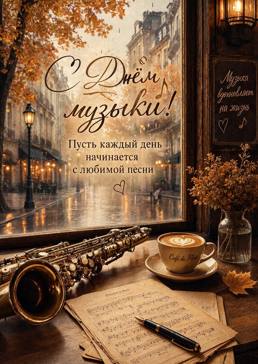 Открытка с Днем Музыки-29