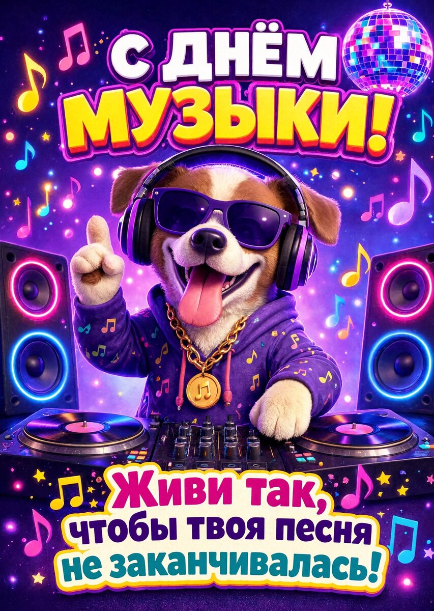 Открытка с Днем Музыки-3