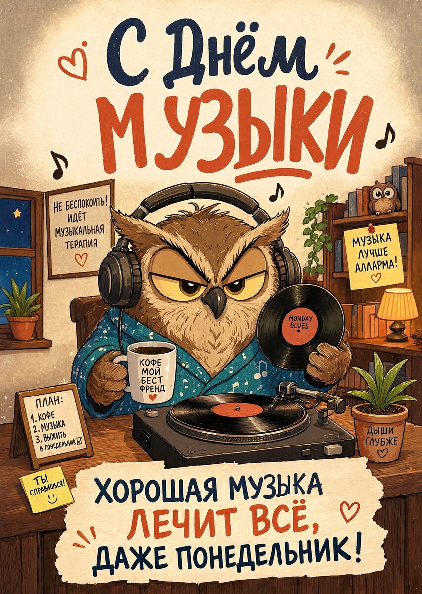 Открытка с Днем Музыки-7