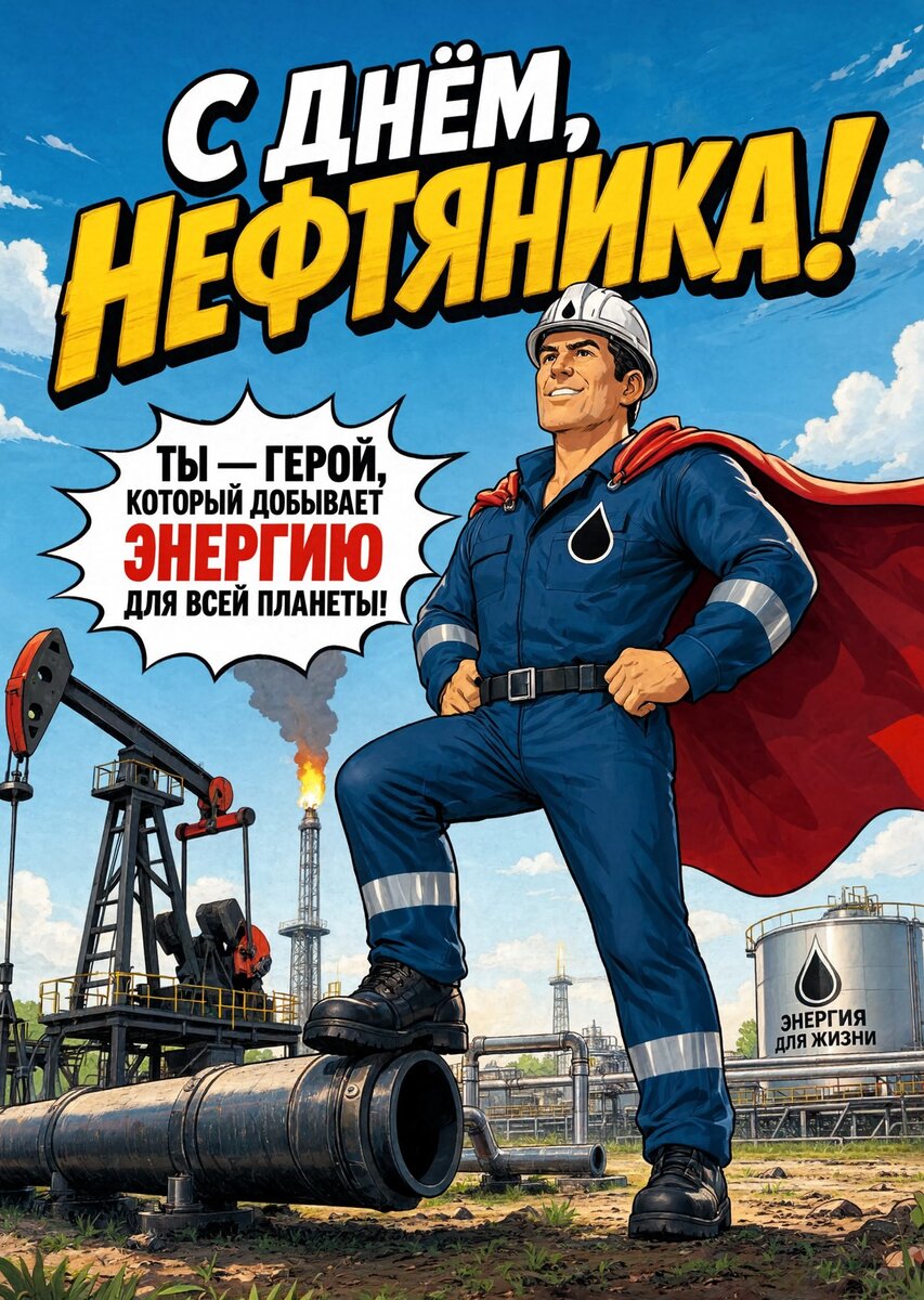 Открытка С Днём Нефтяника #21