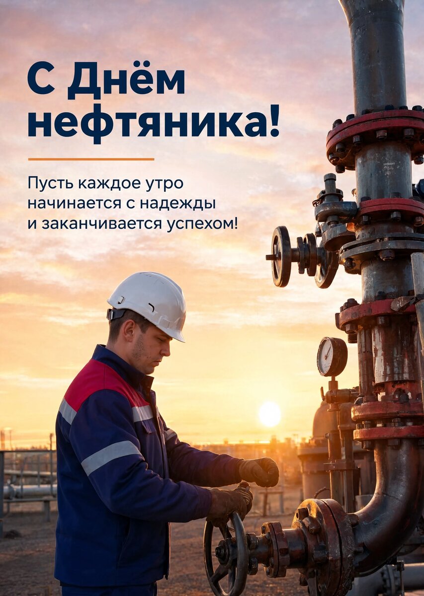 Открытка С Днём Нефтяника #34