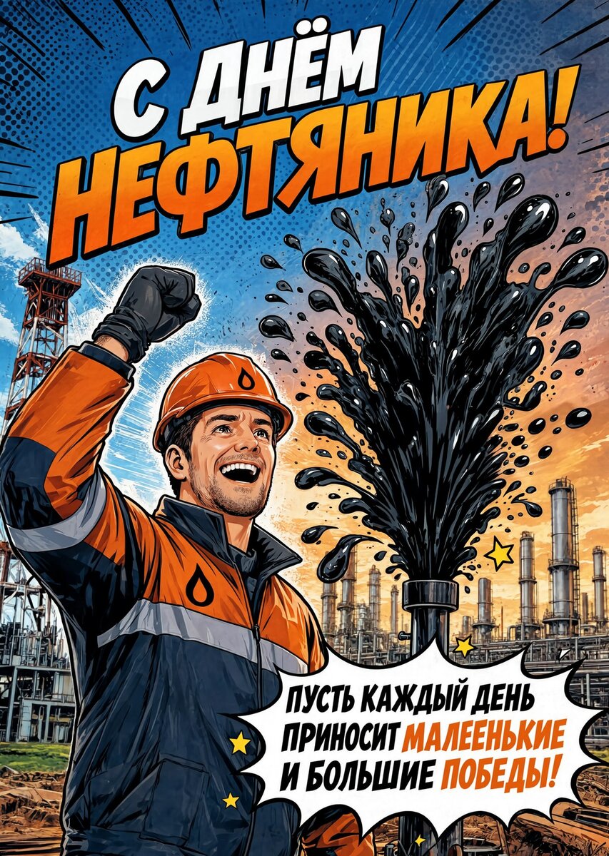 Открытка С Днём Нефтяника #9