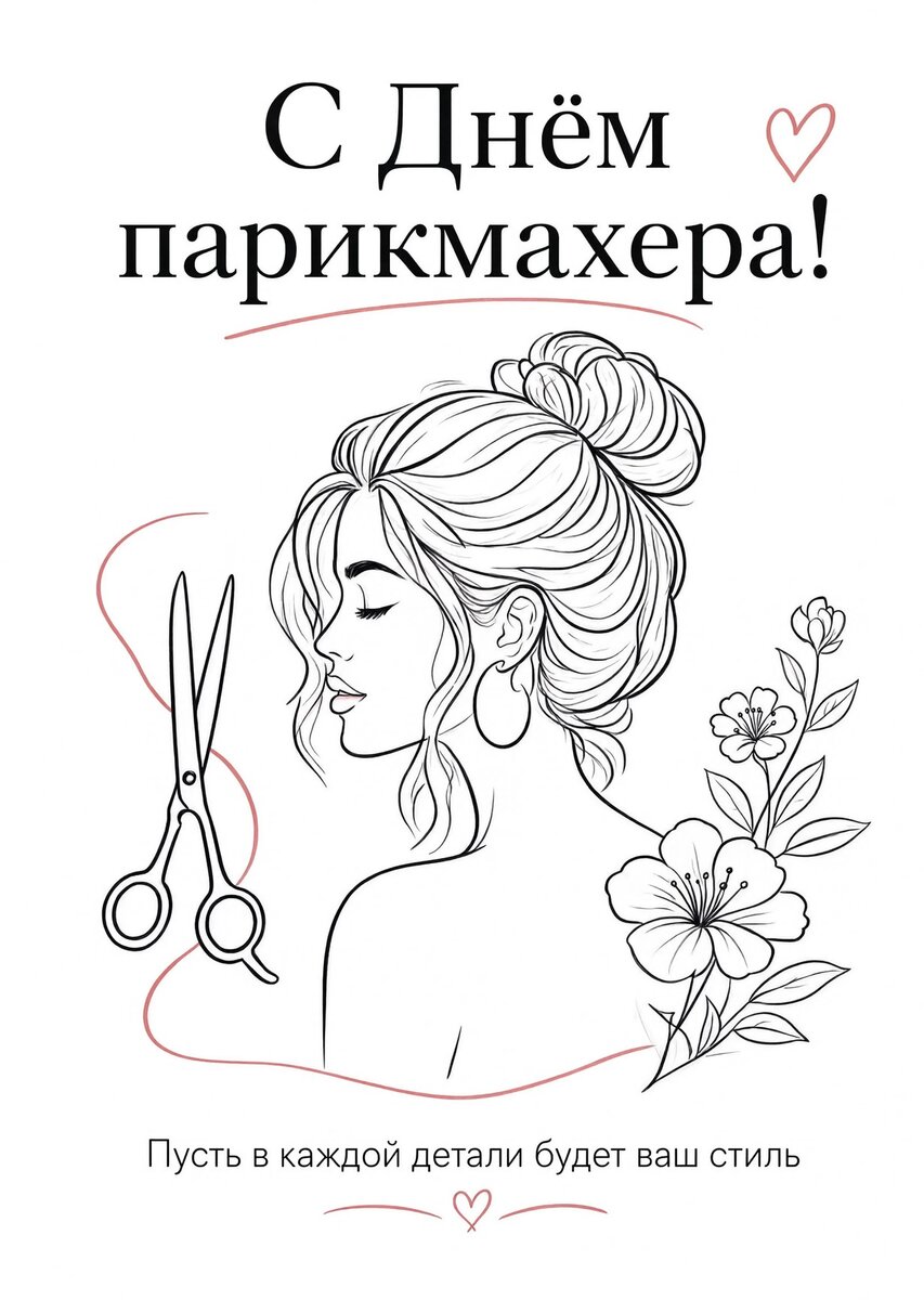 Открытка С днем парикмахера #12