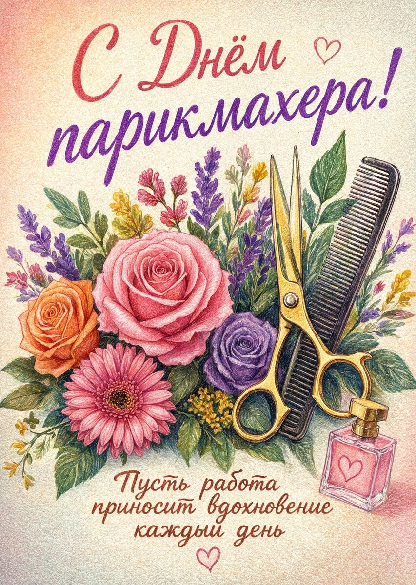 Открытка С днем парикмахера #18