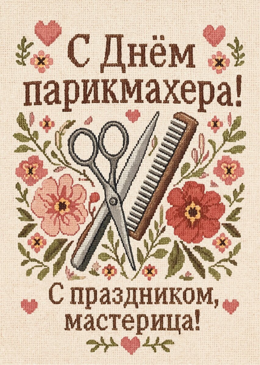 Открытка С днем парикмахера #25