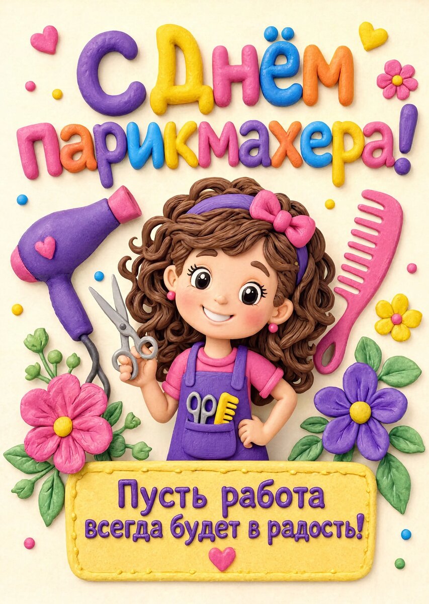 Открытка С днем парикмахера #26