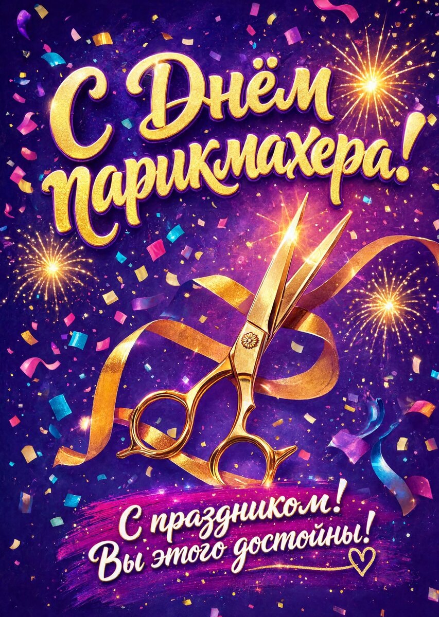 Открытка С днем парикмахера #3