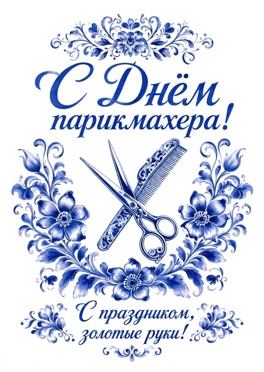 Открытка С днем парикмахера #30