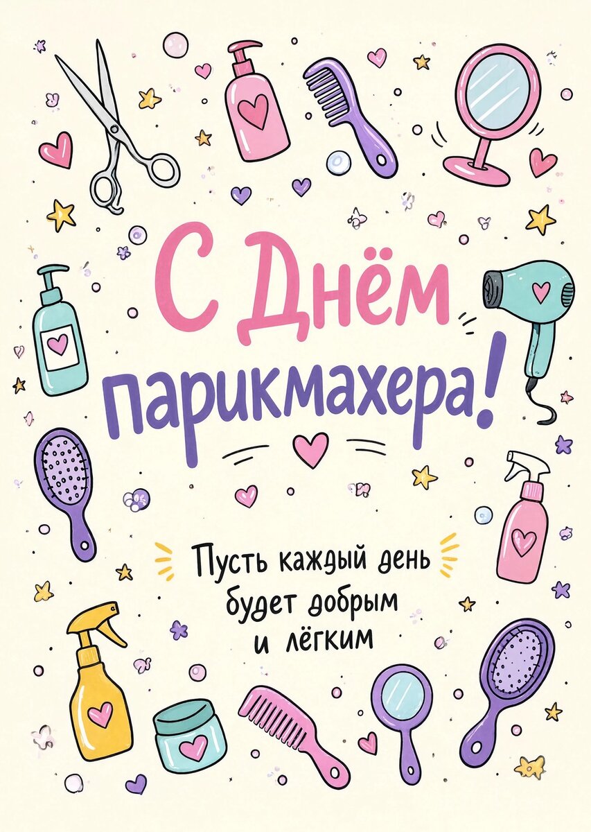 Открытка С днем парикмахера #33