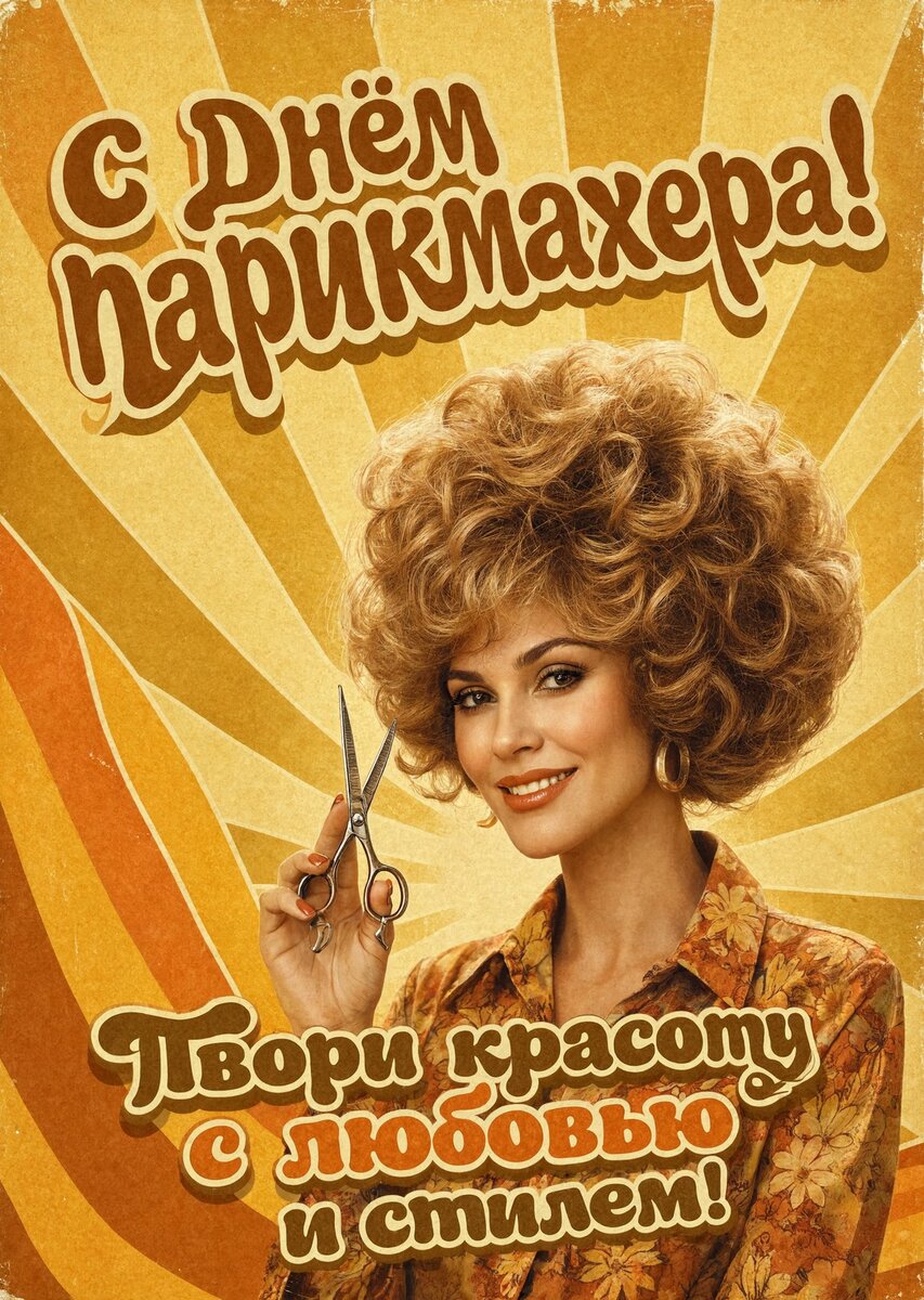 Открытка С днем парикмахера #37